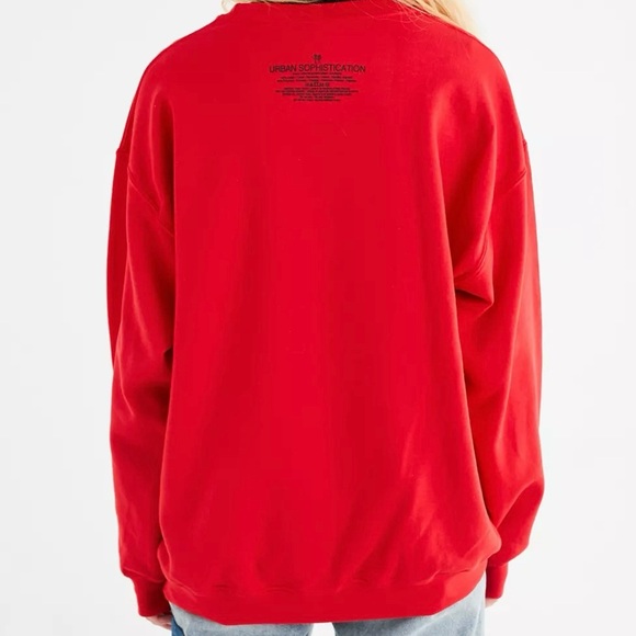 Like New‼️UO Urban Sophistication Future Vintage Crew Neck Sweatshirt, Red, Sz S - Picture 4 of 15